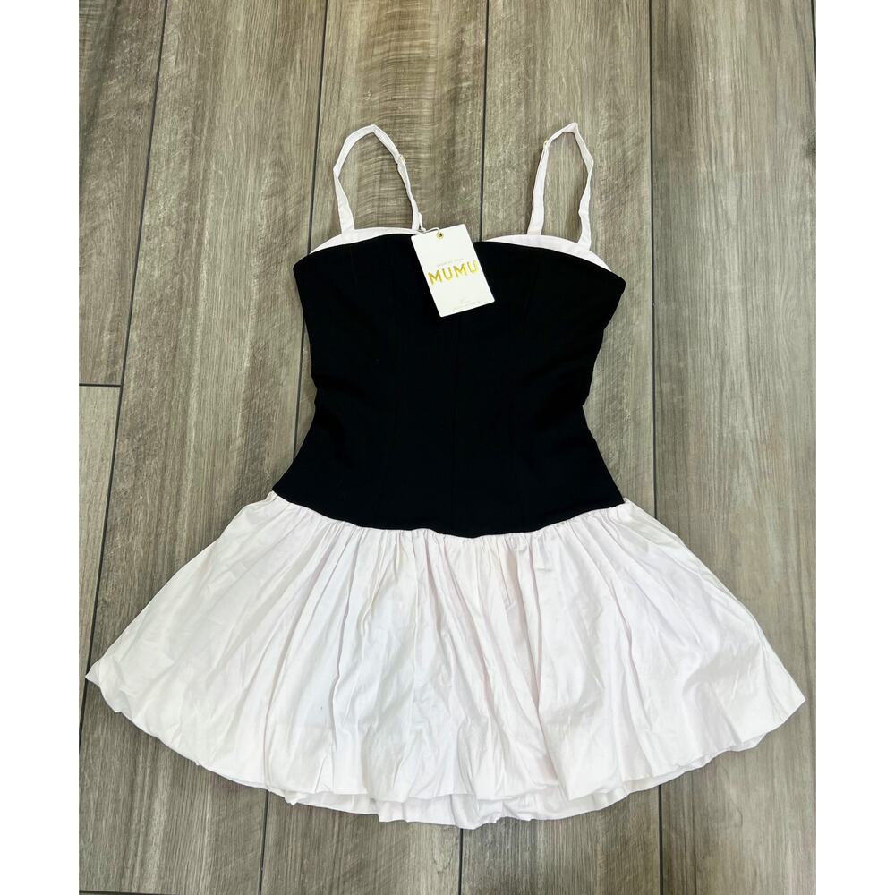 Show Me Your Mumu Tiffany Skort Dress in Black & White Size XS Mini Stretch